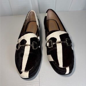 Alfani Black and White Patterned Loafers Fur Gucci bit style buckle.
